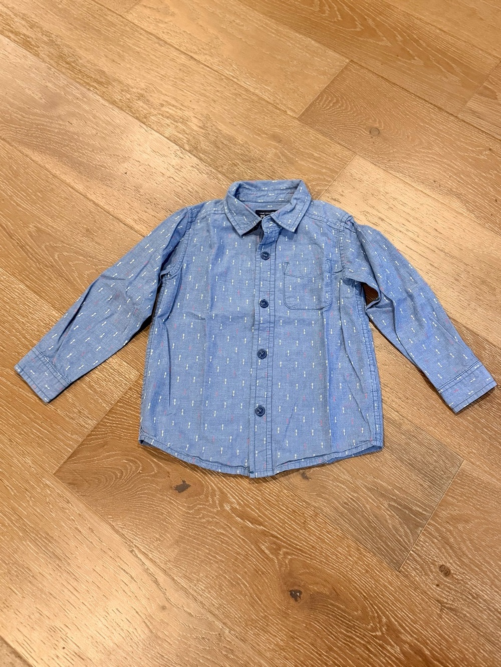 The Children’s Place Toddler Boy Chambray Arrows Button-Up Long-Sleeve Size 3T